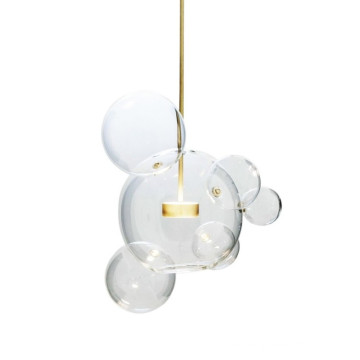 Moderno Cear Bubbles Lámpara colgante de luz colgante LED de vidrio decorativo